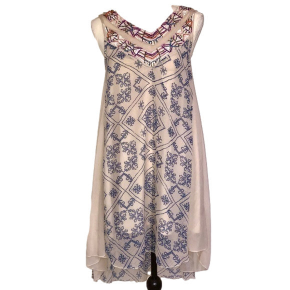 Elegant Free People Beaded Embroidery Dress Size XS